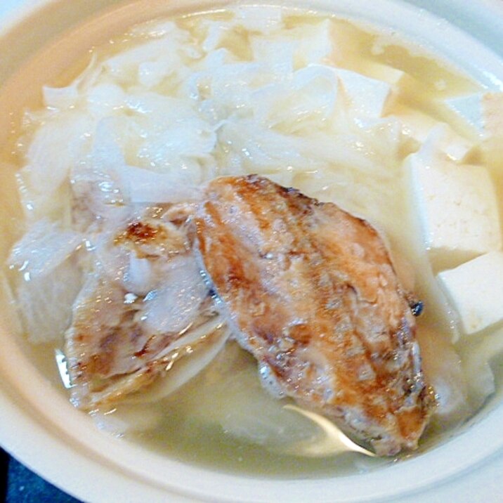 鮭のあらで作る鍋物